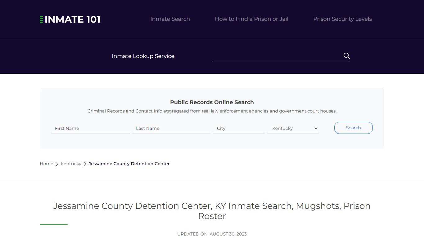Jessamine County Detention Center, KY Inmate Search, Mugshots, Prison ...